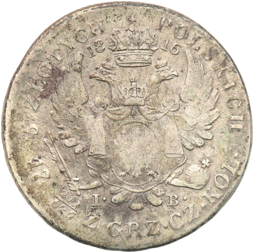 Królestwo Polskie/Rosja. Aleksander l. 5 złotych 1816 IB, Warszawa